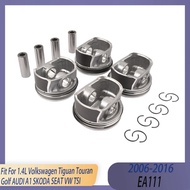 STD 76.5mm Engine Parts Piston & Ring Kit 1.4 L T GAS 06-16 L4 EA111 For Volkswagen Tiguan Touran Go