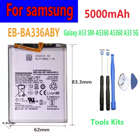 flash-sale 5000mAh Battery EB-BA336ABY Battery For Samsung Galaxy A33 A53 5G SM-A5360 A536+free tool