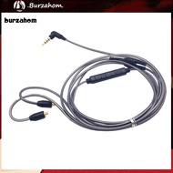 BUR_ MMCX Earphone Cable Cord with Mic Volume Control for Shure SE215 SE315 SE535