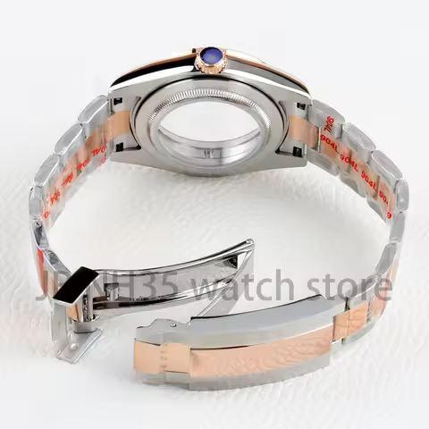 36MM 39MM Rose Gold Watch Case For NH35 NH36 Movement 28.5MM Dial 316L Solid Stainless Steel Datejus