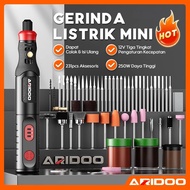 Bor Mini bor mini listrik ARIDOO Bor Mini Grinder Set Mesin Ukir Poles Gerinda Listrik Alat Ukir Gra