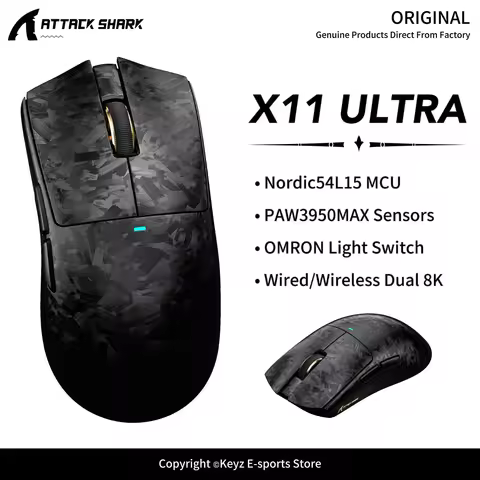ATTACK SHARK X11Ultra/X11/X11SE Wireless Ultralight Mouse 42000DPI PAW3950Max Sensor Nordic 54L15MCU
