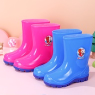 2-18 Years Old Children Rain Boots Men Women Water Shoes Fleece Plus Cotton Cartoon Rubber Boots Wat