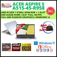 BARU ! Laptop Acer Aspire 5 A515-R958 AMD Ryzen 7 Ram 8Gb Ssd 512Gb Vga Amd Radeon Layar 15.6" Full hd Ips