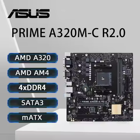 ASUS PRIME A320M-C R2.0 Motherboard Support AMD Ryzen 5 5600 Ryzen 7 5700X3D DDR4 3200Mhz NVME M.2 P