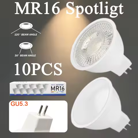 10PCS Energy Saving GU5.3 Bulb MR16 LED Spotlight AC DC 12V 24V Lamp 5W Cold Light 6000K Replace 50w