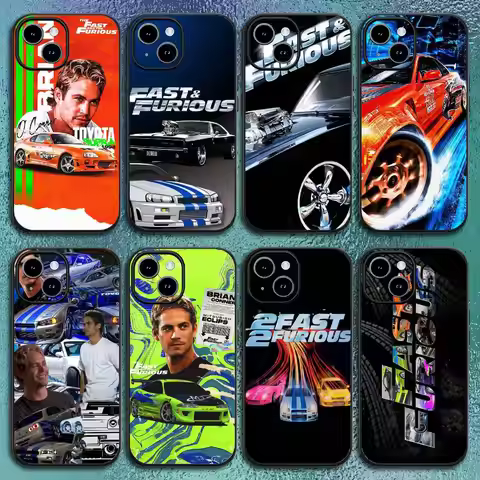 Movie cool F-Fast Furious Phone Case For 11 12 13 14 15 16Pro Max mini Plus Classic black soft shell