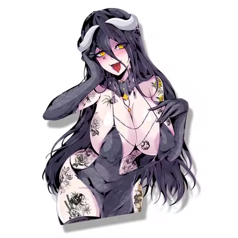 Gyaru Albedo Fanart Car Sticker Anime Overlord Sketch Waifu Decal Cartoon Peek Girl Graffiti Sticker