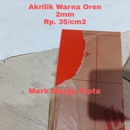Akrilik Potongan Custom Warna Oren 2mm