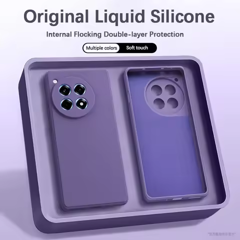Original Square Liquid Silicone Phone Case for OnePlus Ace 3 3V Ace3 Pro V 3Pro 5G Camera Protection