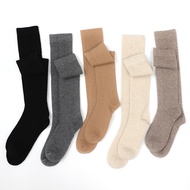 Cashmere 2024 Autumn Winter Women's Socks Warm Simple High-Leg Socks Slimmer Look Calf Long-Leg Sock