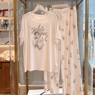 Japan gelato pique Modal Cat Pajamas Set Short-Sleeved Long Pants Loungewear
