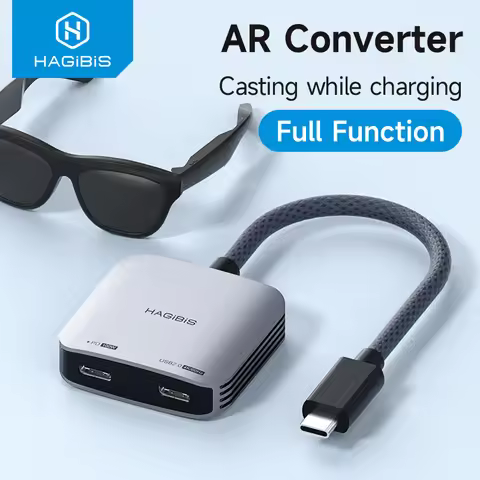 Hagibis AR Glasses Adapter USB C to Glasses and Charging Converter USB-C Hub Charge and Play For Swi