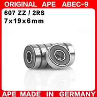 10-100PCS Germany ABEC-9 Bearing 607 ZZ 2RS 7*19*6 mm 607-2RS 607ZZ Z  RS LB LU - 2Z Miniature Preci