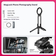 Ulanzi ขาตั้งโทรศัพท์แม่เหล็ก MA38ขาตั้งถ่ายภาพแบบพกพาแม่เหล็กหัวเข็มขัดปีนเขาเหมาะสำหรับ iPhone App