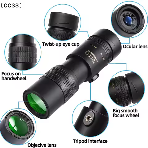 Outdoor 300X40 Zoom Len Spin Monoculars Professional Long Range Telescope Mobile Phone Photo Binocul