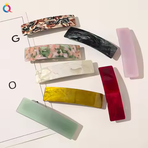 Acetate Square Hair Claw Spring Loaded Hair Clip for Women Messy Bun Updo Forest Vintage Hair Access