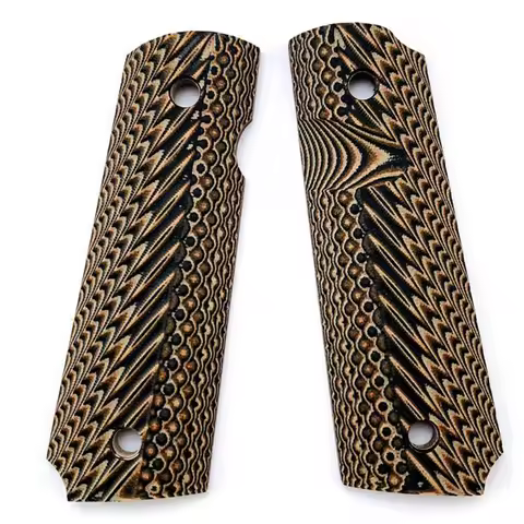 A Pair of G10 Composite Knife Grips - Orange Peacock Pattern, 1911 Grips Panel Material for DIY 1911