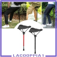 [Lacooppia1] Portable Tripod Stool Camping Slacker Chair Foldable Travel Barbecue Single Legged Seat with Carry Bag