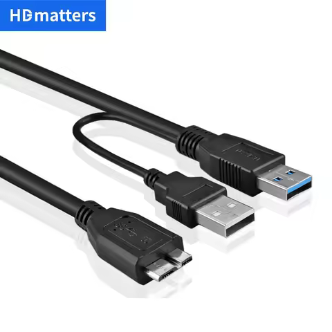 USB 3.0 to Micro-B Y Splitter cable USB 3.0 A to Micro B External Hard Drive Cable for Western Digit