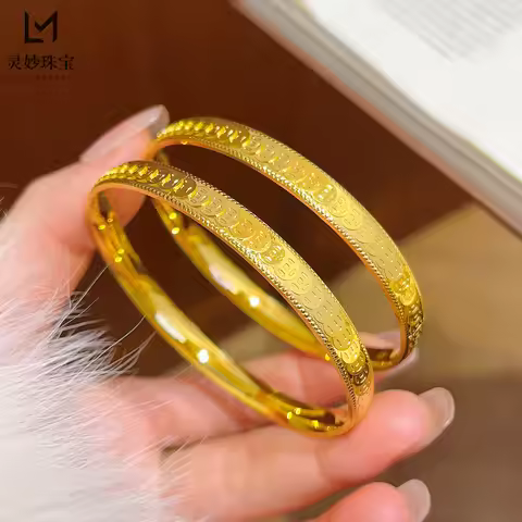 Heritage Bangle Women's 24K Gold AU999 - 24K Gold Wealthy Coin Bangle, Fortune Gather, Collection & 