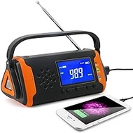 GIENEX Emergency Radio, Multifunction Portable Solar Radio Fm/Am Weather Radio, with LCD Display, USB Charge, 4000Mah Battery Power, Led Torch, Emergency Use for Household and Outdoor,