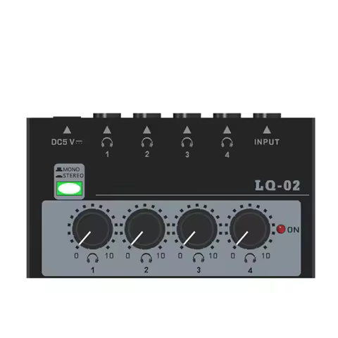 Small Sized 4 Channel Mixer and 4 Channel Headphone Amplifier Professional Grade