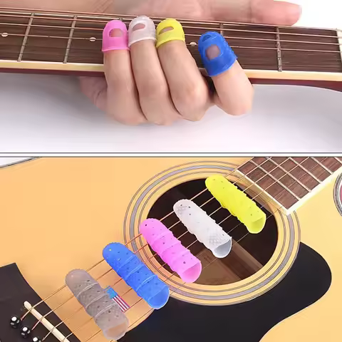 4/10/30Pcs Silicone Finger Guards Guitar Fingertip Protectors For Ukulele Guitar Non-Slip Finger Set