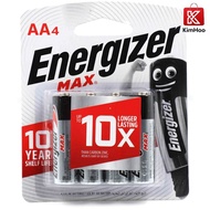 100% Original Energizer Max E91BP4M AA Battery 4pcs
