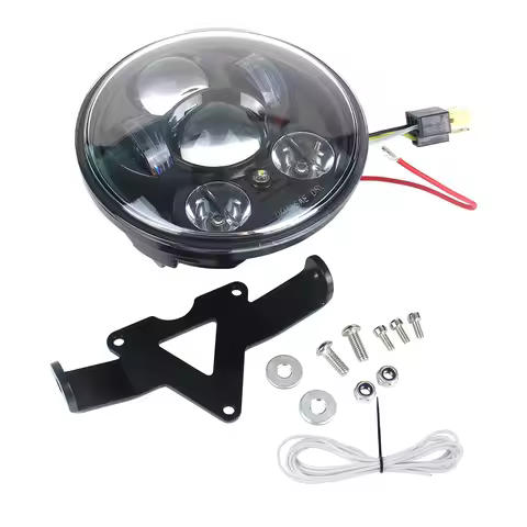 5.75 inch LED Headlight with Mounting Bracket for Yamaha Bolt Raider Stryker SCR950 Warrior Hi/Low B