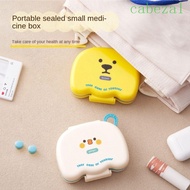 CABEZA Cartoon Pill Storage Box, Plastic 7 Grids Pill Case, Mini Weekly Moisture-Proof Dispensing Medicine Box Home