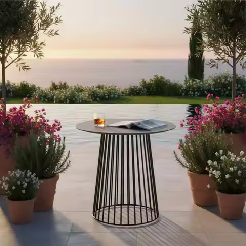 4 Pieces 4-Piece Woven Conversation Group Weather-Resistant Outdoor Seating Set Deep Pads Modern Des