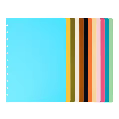 2pcs A4 Mushroom Notebook Replacement Cover Mushroom Hole PP Notebook Cover Color Binder Spare Cover