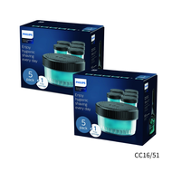 2組【Philips 飛利浦】電鬍刀清洗座藥水匣6入 (CC16/51) 適用S5000/S7000/S9000智能系列
