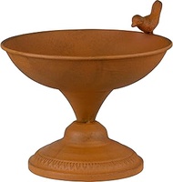 dobar Bird Bath Standing on Base for Outdoor Use Frost-Proof Metal Bird Bath Elegant Bird Bath Weath