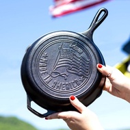 美國LODGE美國製圓形鑄鐵平底煎鍋/烤盤(國旗典藏款)27cmL8SKFLAG