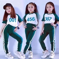 Korean Movie Squid Game Costume 467 Kids Costume Set Budak Kostume 鱿鱼游戏服装卡通 Ready stock