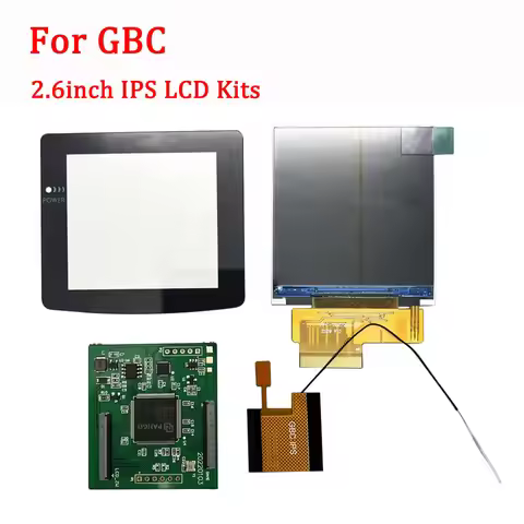 New 2.6inch IPS LCD Screen Kits for GBC Screen With Pixel 4Points to Pixel 1Point Display LCD Kits f