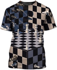 HDS Store Chess Playing Chess Chess Pieces Design Printed Comfortable 3D Tshirt Gift for Men Women Adult