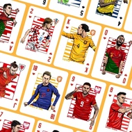 Qatar World Cup Hand-drawn comics collectible cards football star Messi Cristiano Ronaldo Mbappe playing cards Board games Card Games