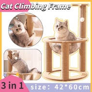 3 IN 1 Cat Climbing Frame Integrated Space Capsule Sleeping House Cat Nest Kitten Jumping Frame Sisal Tree Toy Kucing