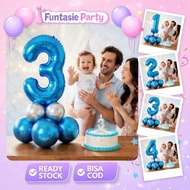 Balloon Package Jumbo Number Blue (0-9) Jumbo Number Balloon Package biru (0-9)