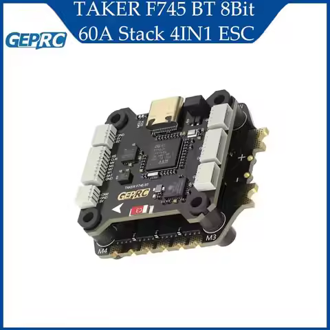 GEPRC TAKER F745 BT 8Bit 60A Stack 4IN1 ESC 512MB Black Box Data Analyze Record Flight Barometer Dua