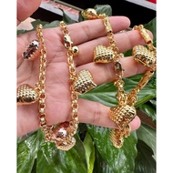 21K Engrave Bangkok Gold Choker Charms Necklace