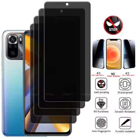 4/3/2/1Pcs For Poco M5S Glass Xiaomi Poco M5S Tempered Glass Protective Privacy Anti-Spy 9H Cover Gl