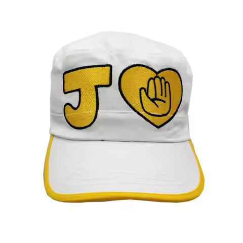 Anime JoJo's Bizarre Adventure Baseball Cap Kujo Jotaro Cosplay Cartoon Hat White Peaked Cap