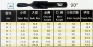 ★5GOLD★ 台灣製90度沉頭鑽頭 (皿頭螺絲用)M3~M12【內有報價】