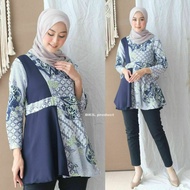 blouse batik wanita kombinasi - xxl