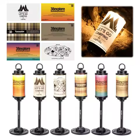 6Pcs Ambient Light Stickers Waterproof Tent Lamp Built-in Stickers Outdoor Lamp Stickers for 38 Expl