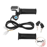 JONY Electric Throttle Grip, LCD Display LED Indicator 48V Half Twist Throttle,  Grip Lock Key Set E